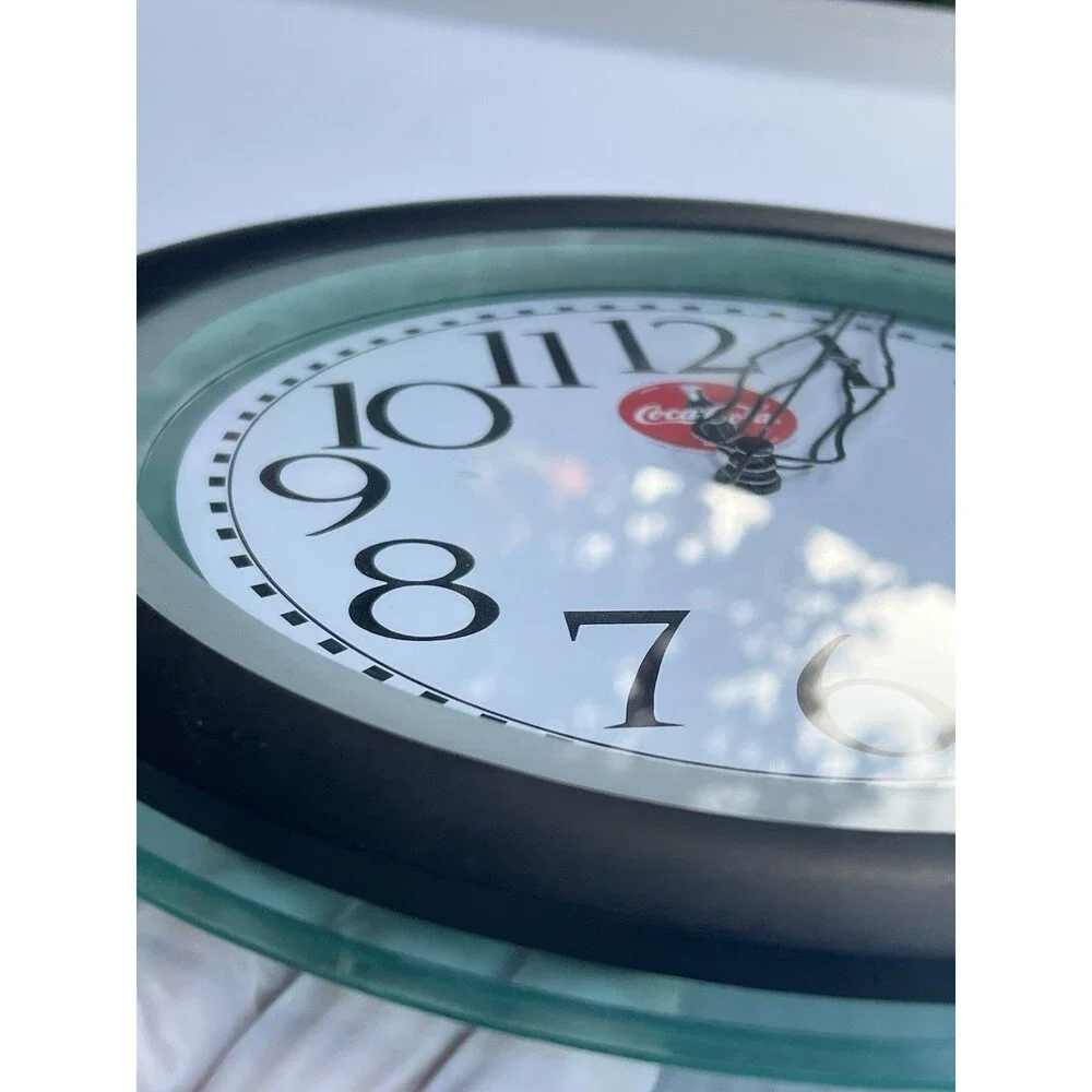 1996 Vintage Coca-Cola Round 12” Hanging Wall Clock NIB (COKE Bottle Hands)